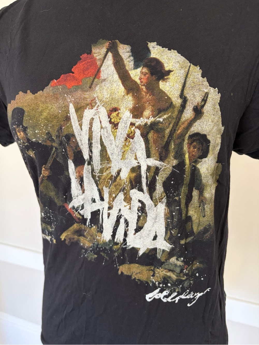 Vintage Coldplay 2008 Viva La Vida Tour Concert Tee Revolutionary Print Size S - Picture 2 of 11